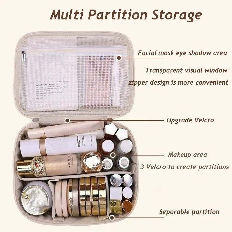 PU Leather Double Layer Makeup - Luxury Skincare And Makeup Brands ulasan dan harga