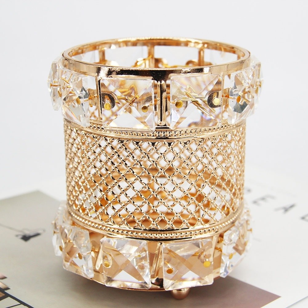 Gold Makeup Brush Holder Organ - Luxury Skincare And Makeup Brands ulasan dan harga